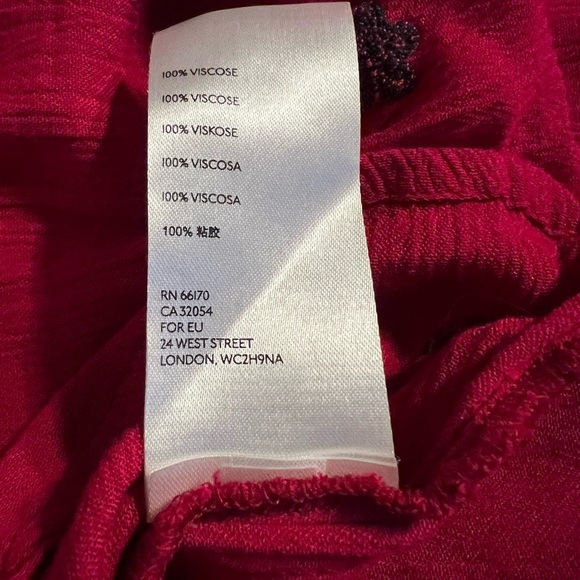 Gorgeous red/magenta dress with floral black embroidery by Free People - Picture 13 of 13